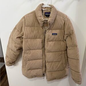 Patagonia Tan Corduroy Fjord Puffer Jacket